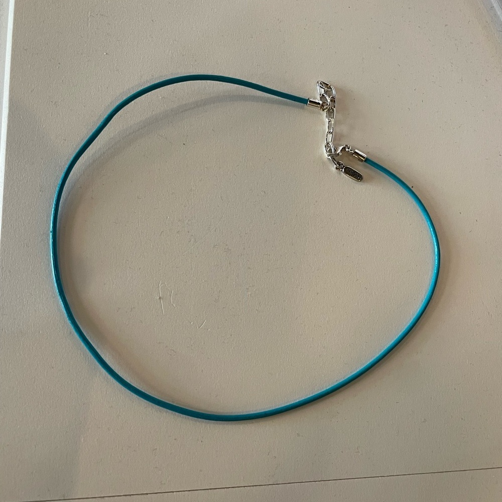 RETIRED Turquoise Leather Necklace 45cm